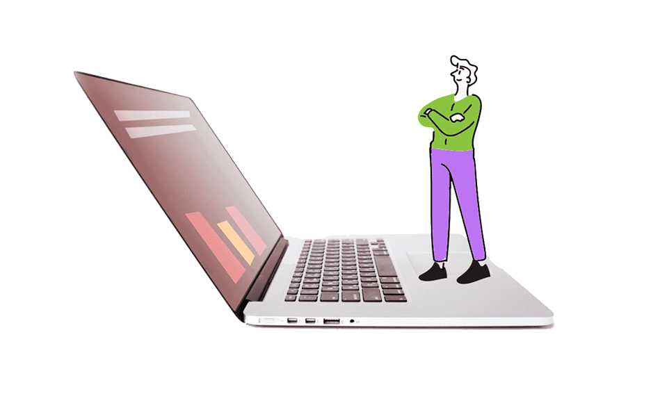 Man and laptop illustration